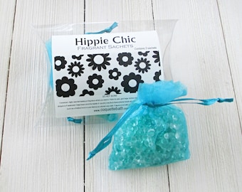 Hippie Chic Sachets, 2pc set highly fragranced organza bag sachets, car home or office fragrance, air freshener