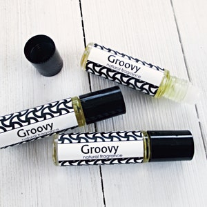 Groovy perfume, choice of 1/3oz Roll on or 4oz body mist, Patchouli and Nag Champa, hippie fragrance, retro scent