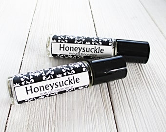 Honeysuckle Perfume, 1/3oz Roll On, realistic floral perfume, travel friendly, concentrated handcrafted floral body scent