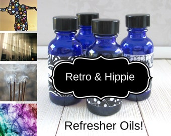 Retro & Hippie scents, Refresher Scenting Oil, 1oz, For Aroma beads, wax melts, and more, concentrated fragrance, home scenting oil