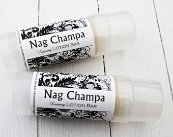 Nag Champa Lotion Bar, Shea and cocoa butter Solid lotion stick, lotion bar, plumeria musk spice scent, intense moisturizing formula, travel