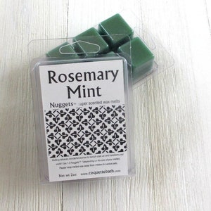 Rosemary Mint wax melts, Choose size, Strongly scented wax melts, Herbal scented wax, Nuggets, fresh home fragrance, no burn scent image 3