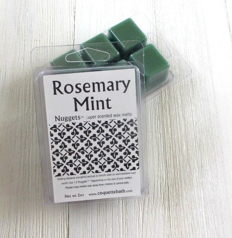 Rosemary Mint wax melts, Choose size, Strongly scented wax melts, Herbal scented wax, Nuggets, fresh home fragrance, no burn scent image 3