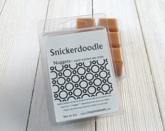 Snickerdoodle wax melts, Choice of size, bakery scented traditional wax, no burn home scenting, cinnamon cookie scented wax melts