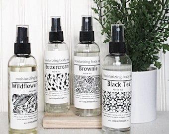 Foodie Perfume Spray, 4oz size, Choose scent, light refreshing no alcohol formula, Butter Cookie, Black Tea, Brownie, sweet scents