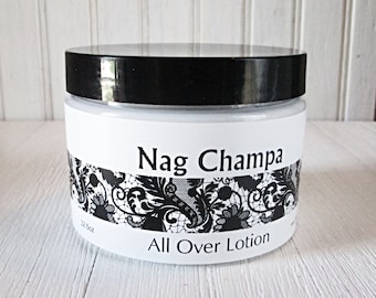 Nag Champa All Over Lotion, Pick Size, Hydrating Creamy Lotion, Botanical  Enriched Skin Moisturizer, Plumeria Musk Spice, Incense Fragrance 