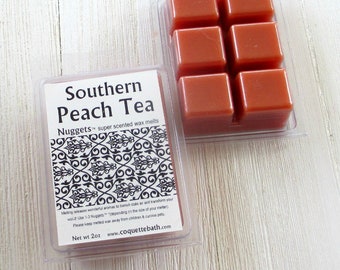 Southern Peach Tea wax melts, Choice of size, Strongly scented traditional wax tarts, refreshing fruit fragrance, no burn scenting