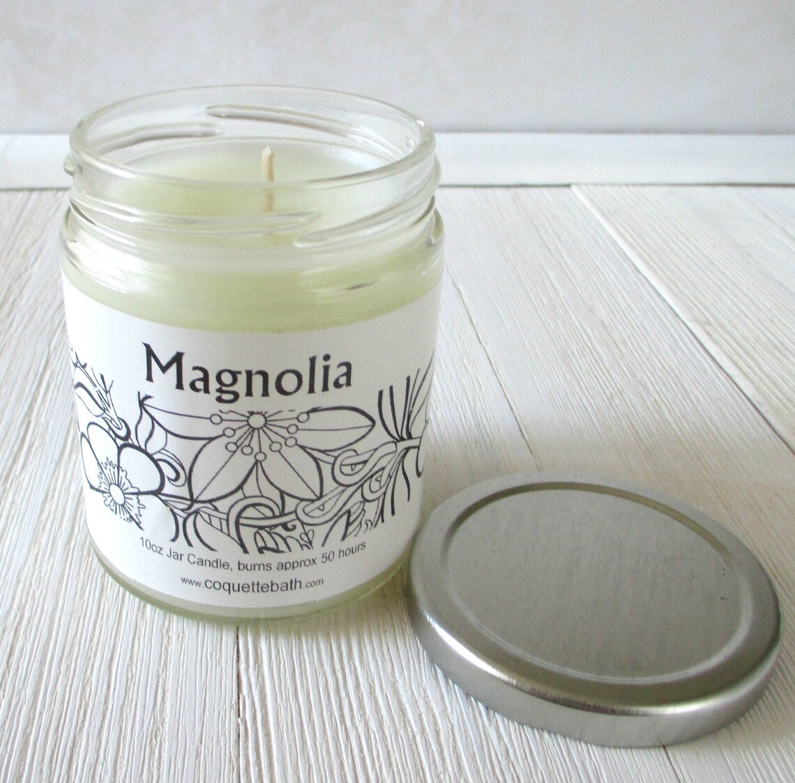 Magnolia Candle 9oz size 40 hour strongly scented Etsy