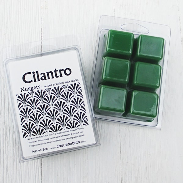 Cilantro Wax Melts, Bright fresh herbal scent, Choice of size, no burn home fragrance