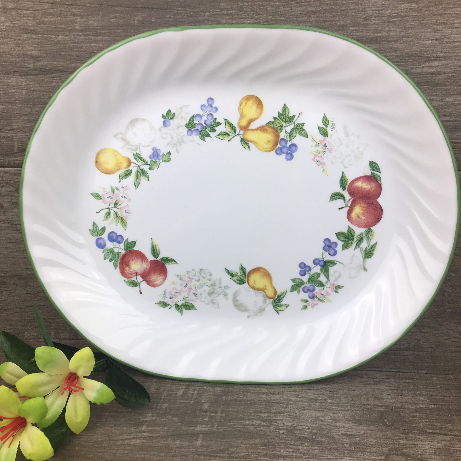 Corelle Chutney Oval Serving Platter / Corelle Fruit Pattern Etsy