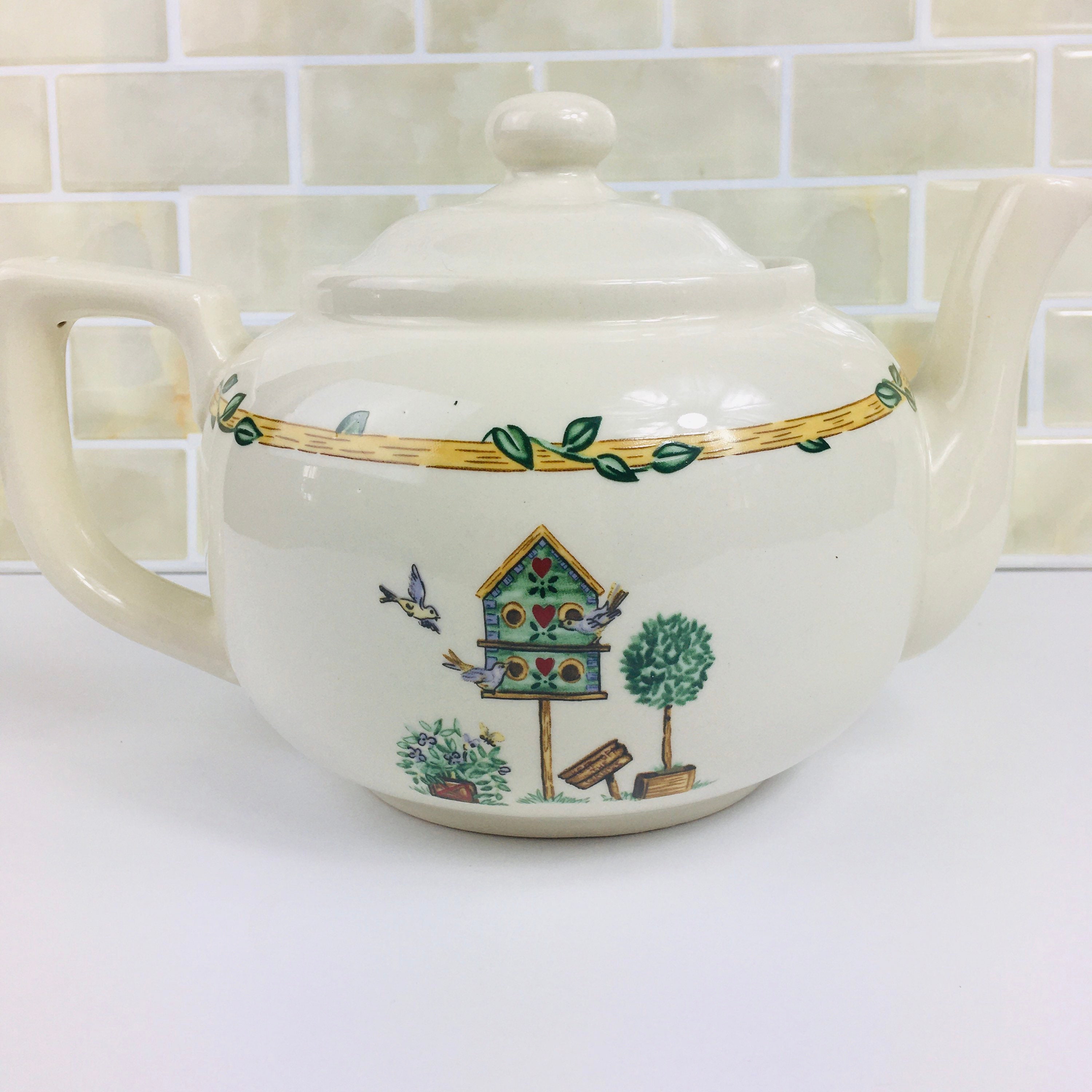Thomson Pottery Birdhouse Teapot 6 Cup Etsy