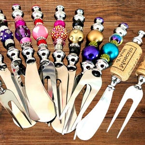 Beaded Charcuterie Serving Set: 2 piece set, Colorful Party Utensils, Gift Boxed