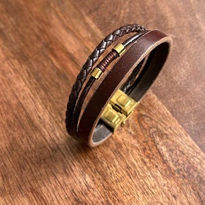 Skórzana bransoletka unisex/Leren heren en dames opaska na ramię Heren en dames cadeau, Cadeaus voor hem en haar