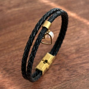 Leren herenarmband Herencadeau voor vader Vaderdagcadeaus voor jubileum cadeau man herenarmband Cadeaus voor hem Cadeau voor mannen