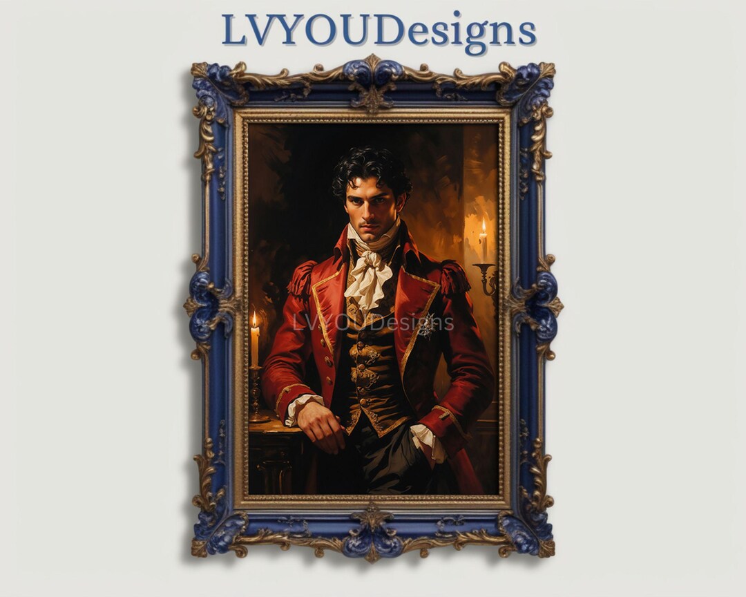 Rococo Prince Oil Painting – Dark Moody Portrait, Regal Aristocrat Art ...