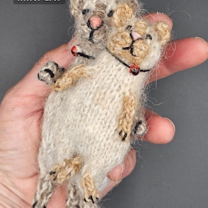 Tiny Knit Cat Toy Pattern – Miniature Animal, Knit in Round (PDF)