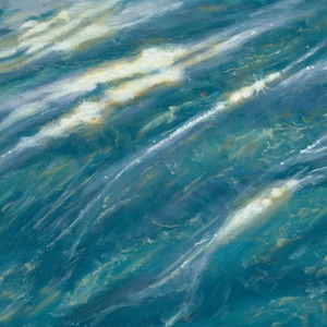 Oil Painting &quot;Ocean Currents&quot; – Abstract Seascape Oil Painting | Modern Coastal Wall Art on Canvas Panel | 30x40 cm