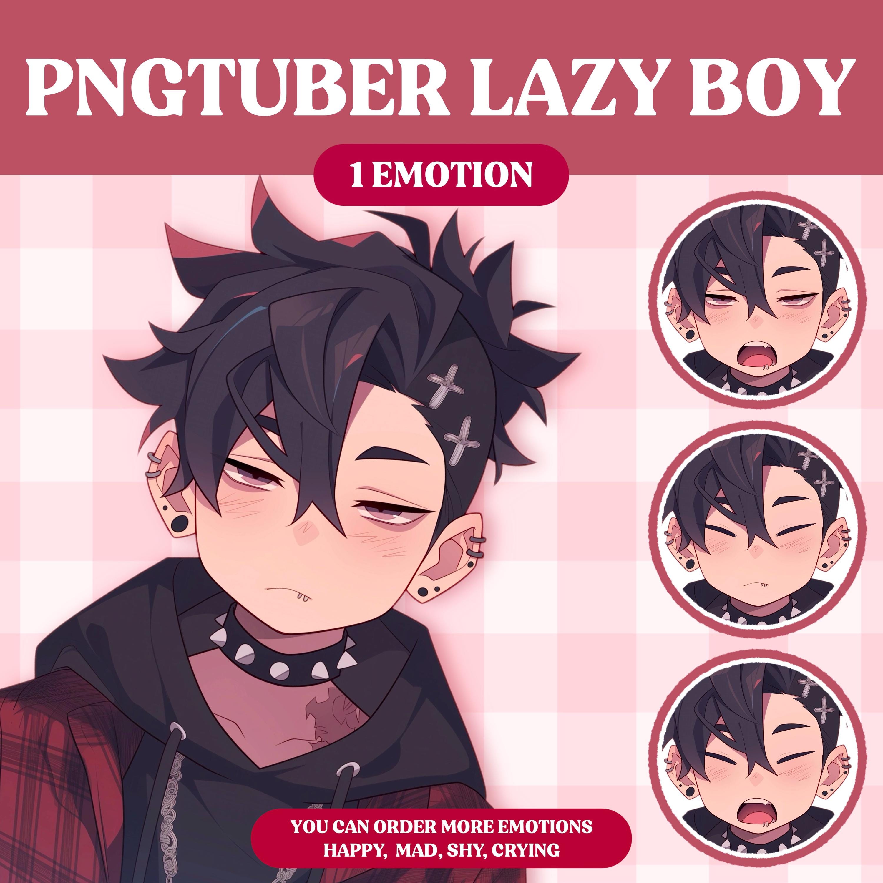 Cute PNGTuber Model | Lazy Boy PNGTuber Premade Model | VeadoTube Model | PNG Tuber | Vtuber | GIFTuber | Discord | Twitch | OC Adopt M06