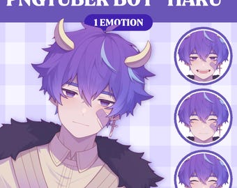 Modelo PNGTuber lindo / Modelo PNGTuber prefabricado de chico lindo / Modelo VeadoTube / PNG Tuber / Vtuber / GIFTuber / Discord / Twitch / OC Adopt M19