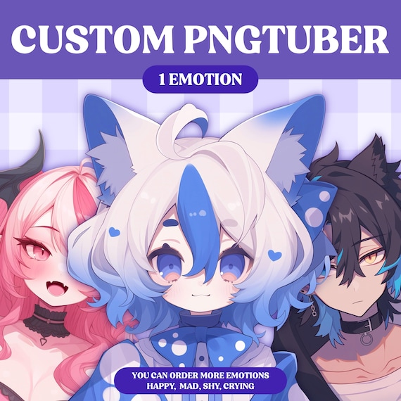 Custom PNGTuber Model | PNGTuber Commission | Cute Chibi PNG Tuber Model, Vtuber Model, VeadoTube, GIFTuber | Discord | Twitch | OC Adopt