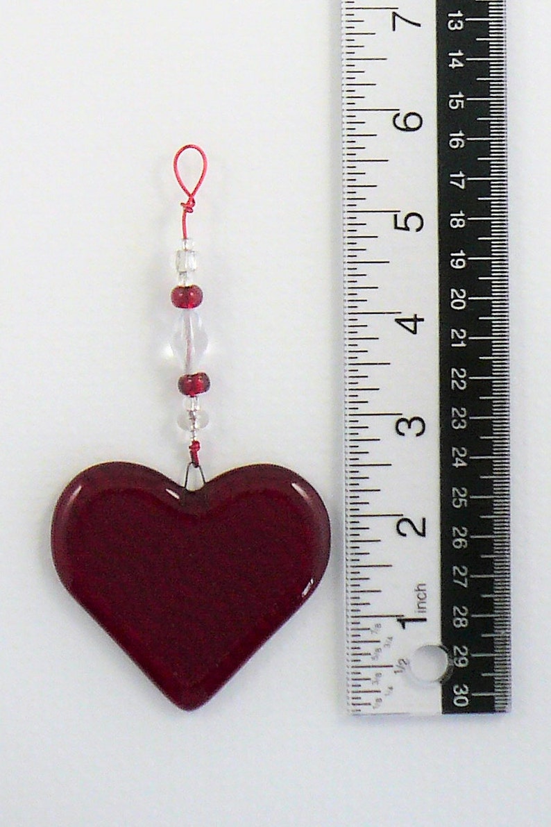 Heart with Waves Fused Glass Ornament