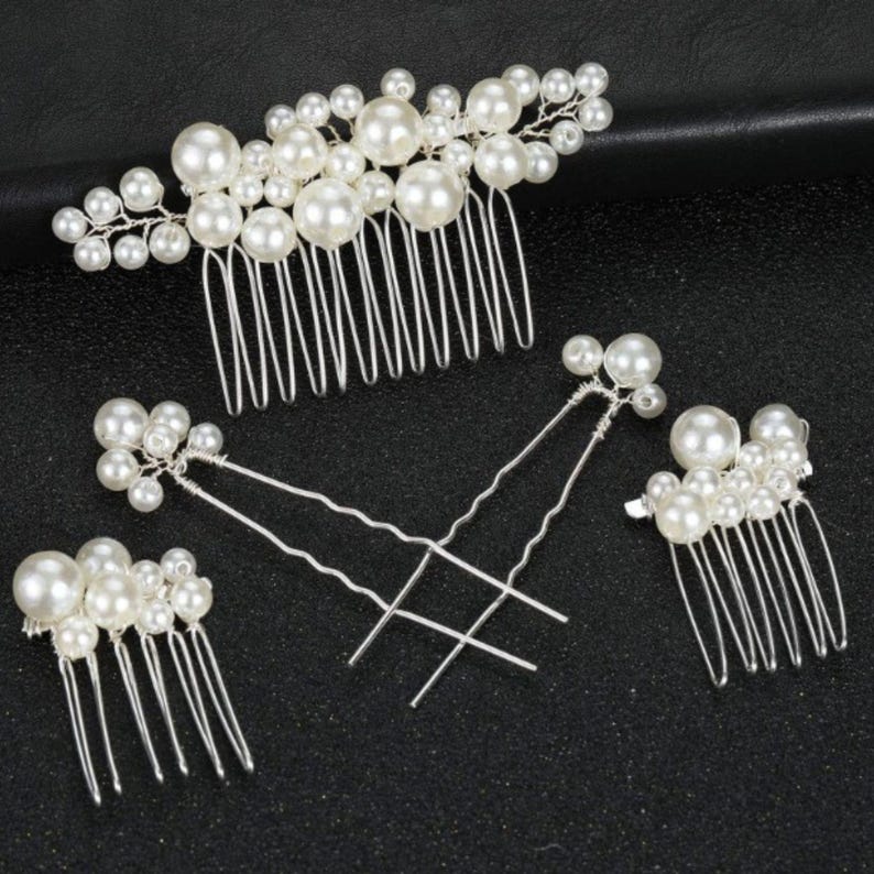 Margot Pearl Hair Comb Bridal Hair Pin Pearl Hair Slide for Wedding