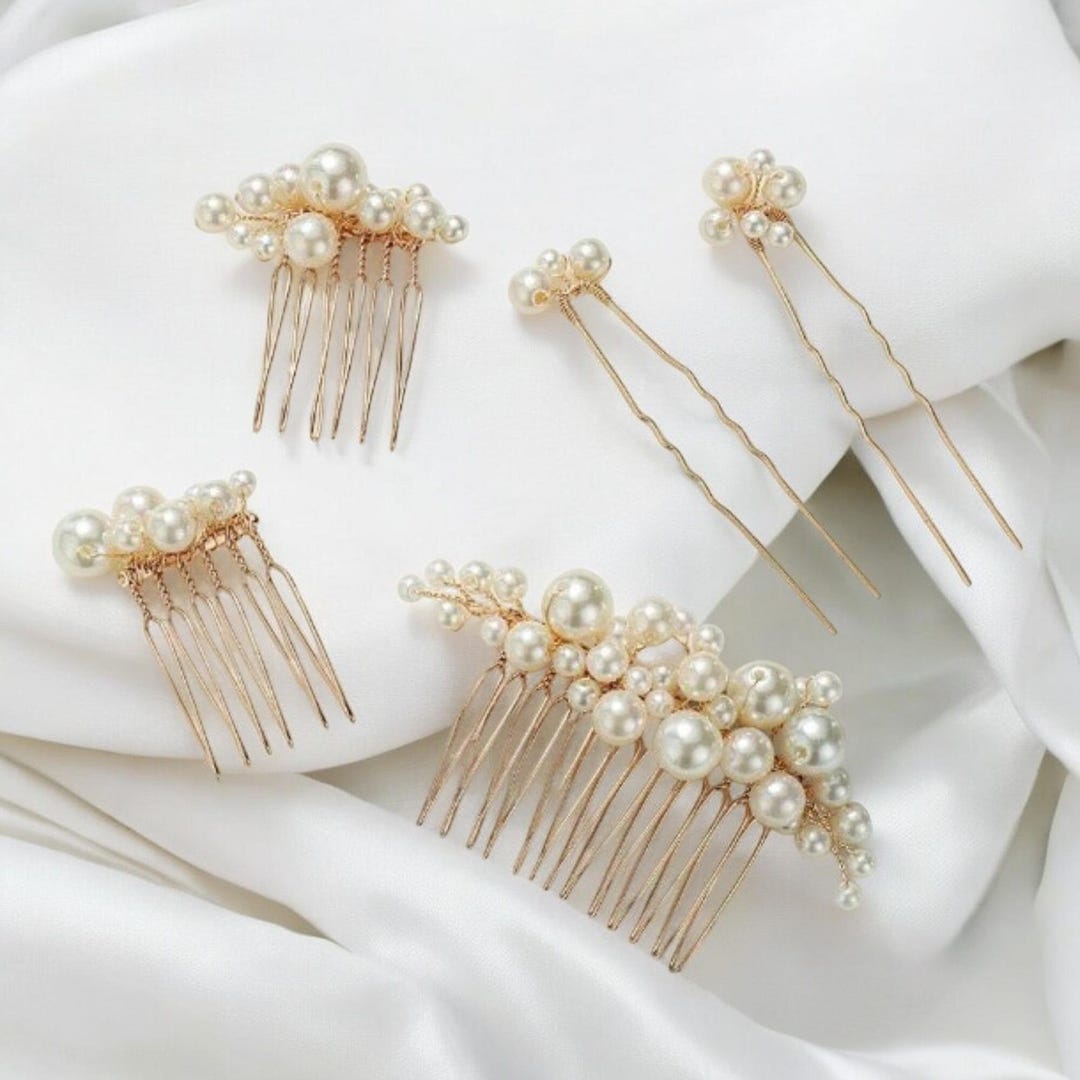 Margot Pearl Hair Comb Bridal Hair Pin Pearl Hair Slide for Wedding