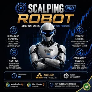 Scalping Robot Pro 2.0 MT5 EA | Automated Gold XAUUSD Trading (Digital Download)