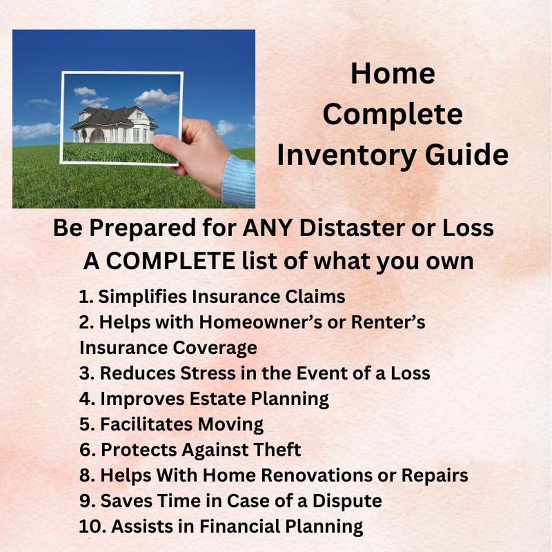 Home Inventory Guide,inventory Template,inventory Document,household ...