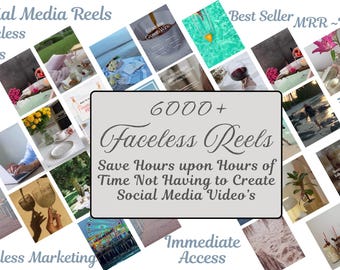 6000 bezosobowych rolek marketingu cyfrowego z haczykami na podpisy, Instagram, DFY, FacelessMarketing, rolki, TikTok, produkt cyfrowy. MRR PLR diy Canva