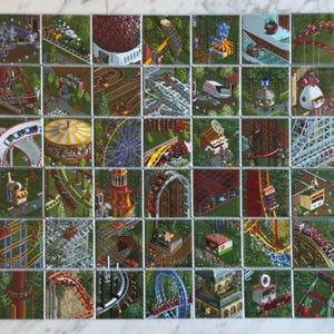 RollerCoaster Tycoon Magnets | Shops and Rides from RCT, 1.5" x 1.5"