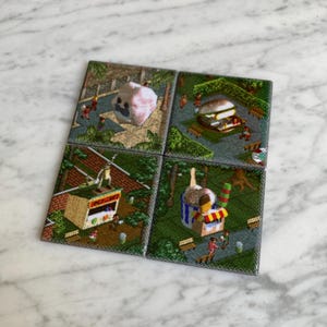 RollerCoaster Tycoon Magnets 4-Pack | Food Stall Menu Items from RCT