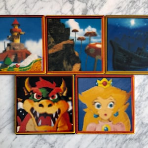 Posavasos de cerámica de alta calidad de Super Mario 64 / 4.25", Lethal Lava Land, Bob-omb Battlefield, niveles Cool Cool Mountain, N64