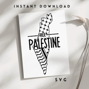 SVG Palestine gratuit | Téléchargement instantané | Carte de Palestine svg | Art numérique palestinien gratuit | Impression DIY | png pdf Inclus