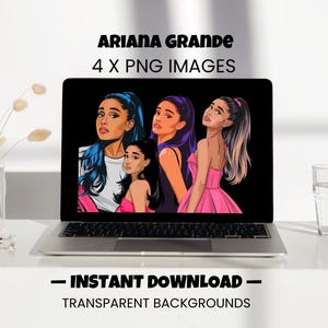 Ariana Grande PNG Set for Christmas Gifts | 4 PNG Images for Crafting | Transparent Backgrounds | Instant Download | Sublimation Pop Culture