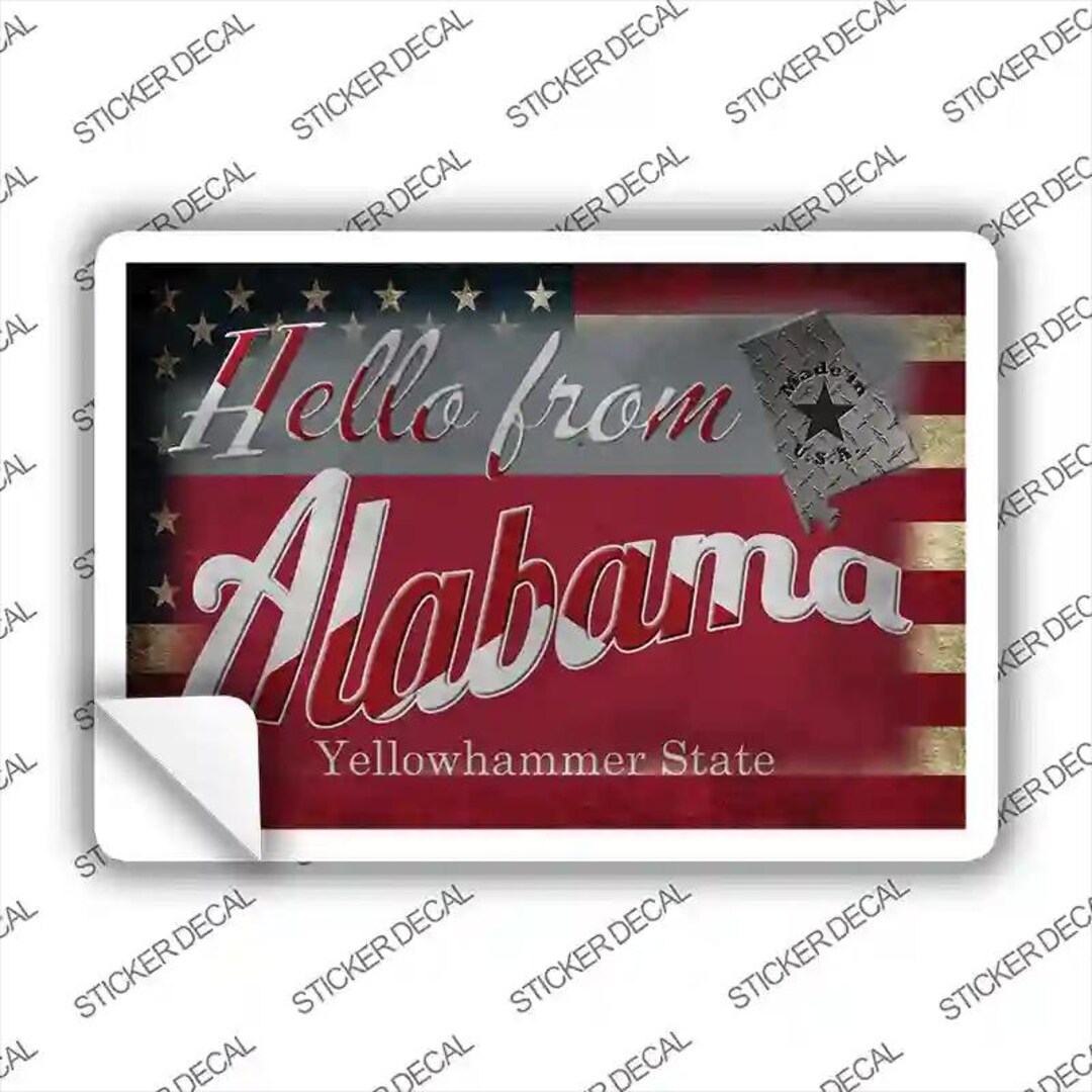Hello From Alabama Sticker | Vintage Postcard Decal | Travel Souvenir ...