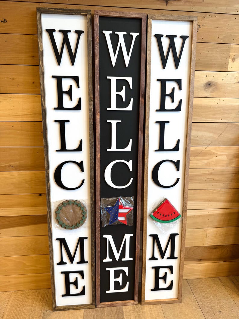 Interchangeable Porch Sign with Interchangeable Pieces, Interchangeable Holidays, Interchangeable Welcome Sign, Year Round Porch Sign