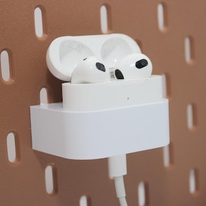 Uchwyt IKEA SKADIS na AirPods 3 i 4 | Uchwyt do tablicy perforowanej | Organizacja przechowywania i ekspozycji