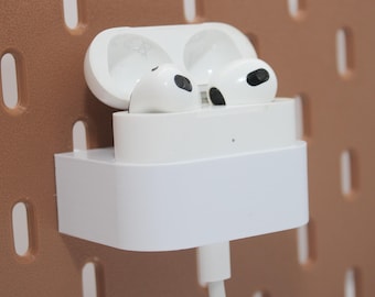 IKEA SKADIS AirPods 3 & 4 Holder | Pegboard Mount | Storage Display Organization