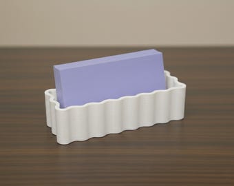 Gewellter Visitenkartenhalter | Moderner Minimalistischer Schreibtisch Organizer | Kartenständer Geschenk