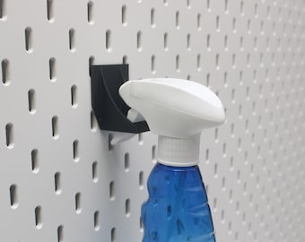 Porte-bouteilles avec vaporisateur IKEA SKADIS | Crochet pour organisateur de panneau perforé pour le rangement et l'organisation