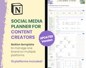 Social Media Planner for Content Creators Notion Template: Content Strategy & Calendar (Digital Download)