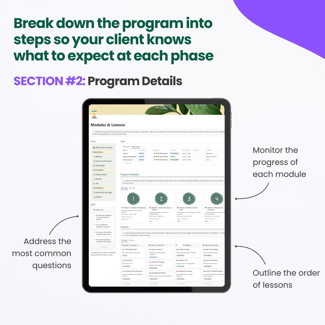 Client Portal for Coaches: Notion Template (digital Download) - Etsy