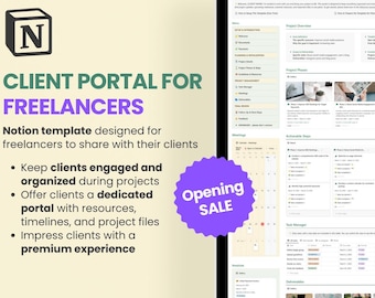 Client Portal for Freelancers: Notion Template (Digital Download)