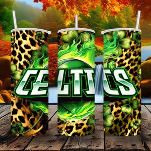 Celtics Basketball Tumbler 20 oz Skinny | Stitch | Tumbler Sublimation Designs, Full Tumbler Wrap, Digital Downloads| Png Sublimation Wrap