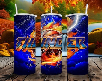 Thunder Basketball Legends Tumbler 20 oz Skinny | Stitch | Tumbler Sublimation Designs, Full Tumbler Wrap, Digital Downloads| Sports Tumbler