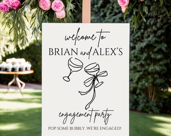 Engagement Party Welcome Sign Template, Customizable (Digital Download)