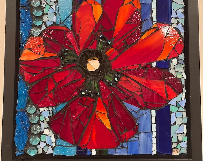 Glass Mosaic Art - "Flower" by Victoria Starzef