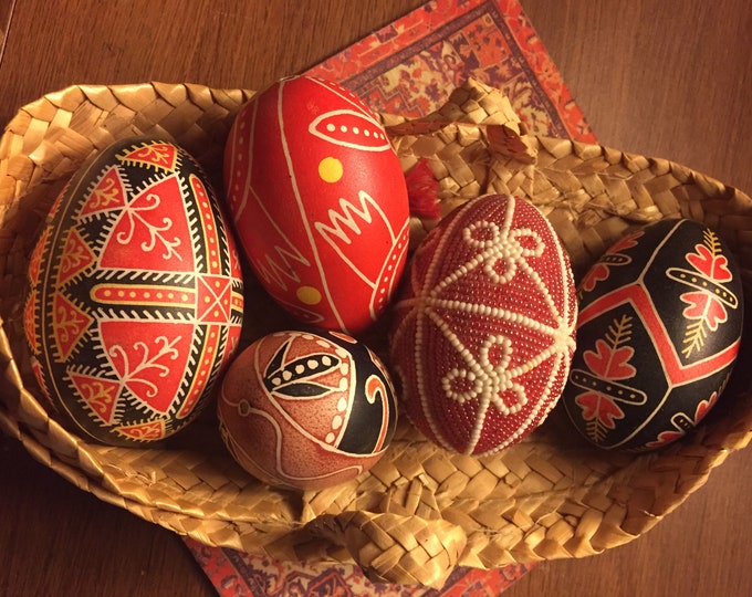 Hand Painted Real Hollow Eggs from Geese - national Ukrainian painting-done by teachers and students of Ukrainian school of art