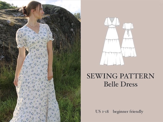 belle blue dress sewing pattern Bluebell